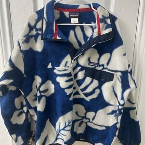 Pristine Patagonia Synchilla Floral Spice Garden Navy Blue Men’s Large | Rare